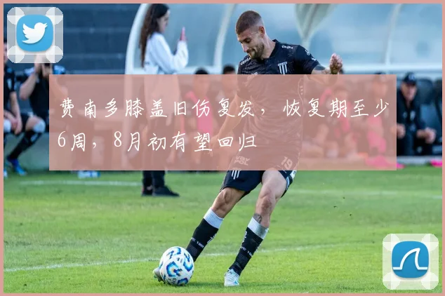 费南多膝盖旧伤复发，恢复期至少6周，8月初有望回归